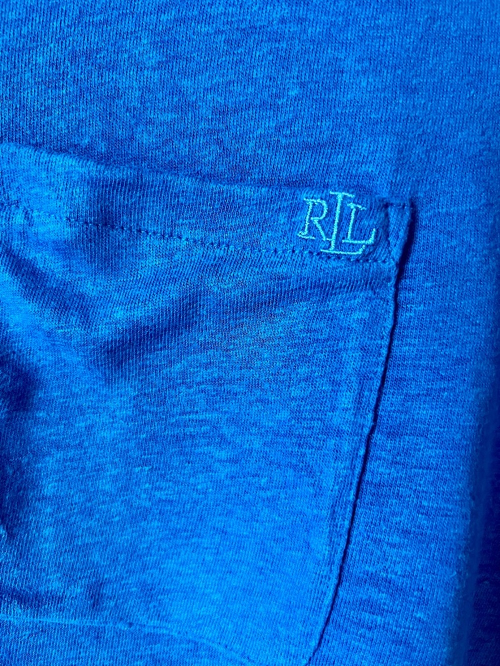 Lauren Ralph Lauren Daharlyn Twist Front Linen Blend Logo Tee Colby Blue Size L - Picture 7 of 9